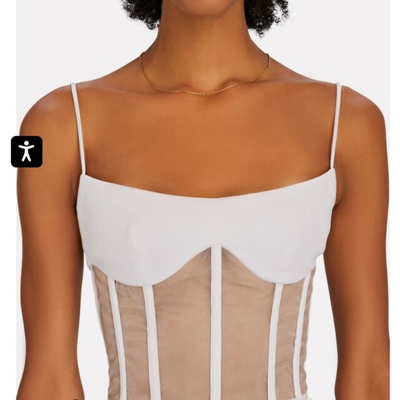 ROZIE CORSETS Tulle-Trimmed Crepe Corset Top - Picture 5 of 7